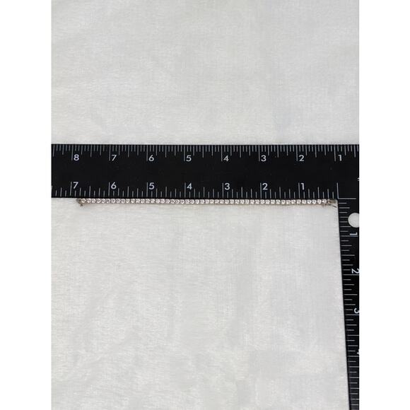 925 Sterling Silver CZ Tennis Bracelet 6.75" China Round Prong Clear - Picture 3 of 7